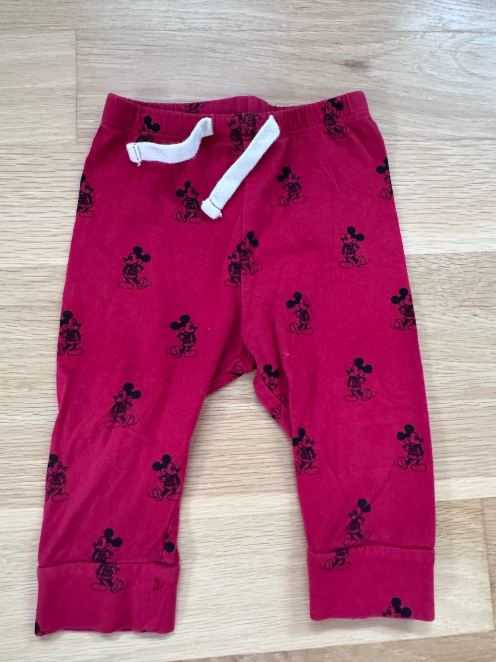 BabyGap Disney Red Joggers with Black Mickey Mouse Print